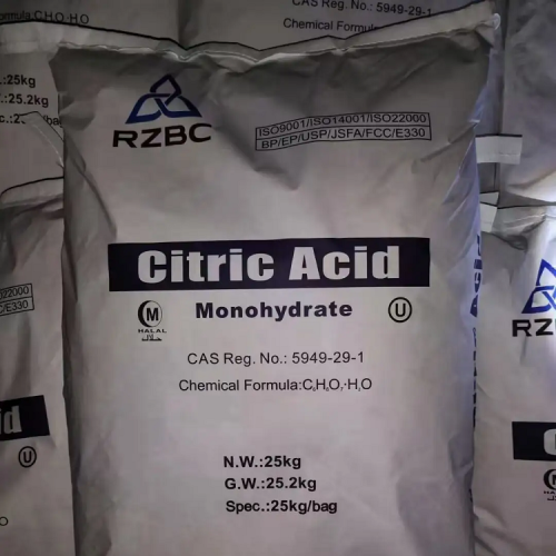 ผงสีขาว monohydrate กรด citric anhydrous สำหรับ acidulant