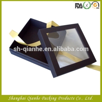 Ribbon baby blanket packaging box with PVC window