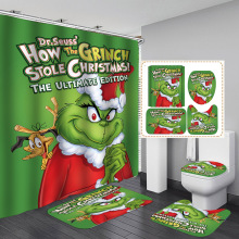 American Grinch Waterproof Bathroom Partition Curtain Set