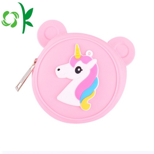 Monedero de silicona personalizado de dibujos animados precioso animal Zip Coin