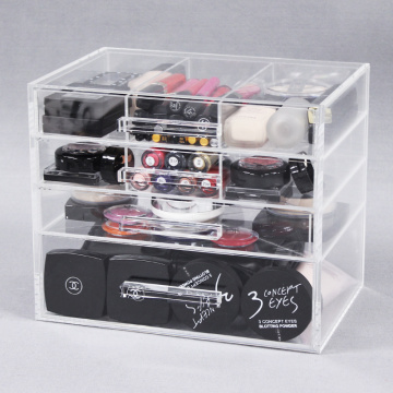 Klar akryl 4 lådor Beauty Organizer
