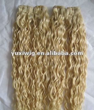 Natural Blonde Curly Human Hair Extensions