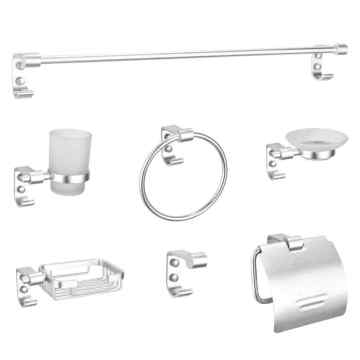 Wall Mounted Sliver Zinc Alloy Bathroom Accessories set