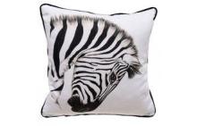 18" zebra print Linen Throw Pillows oversized with eco-frie