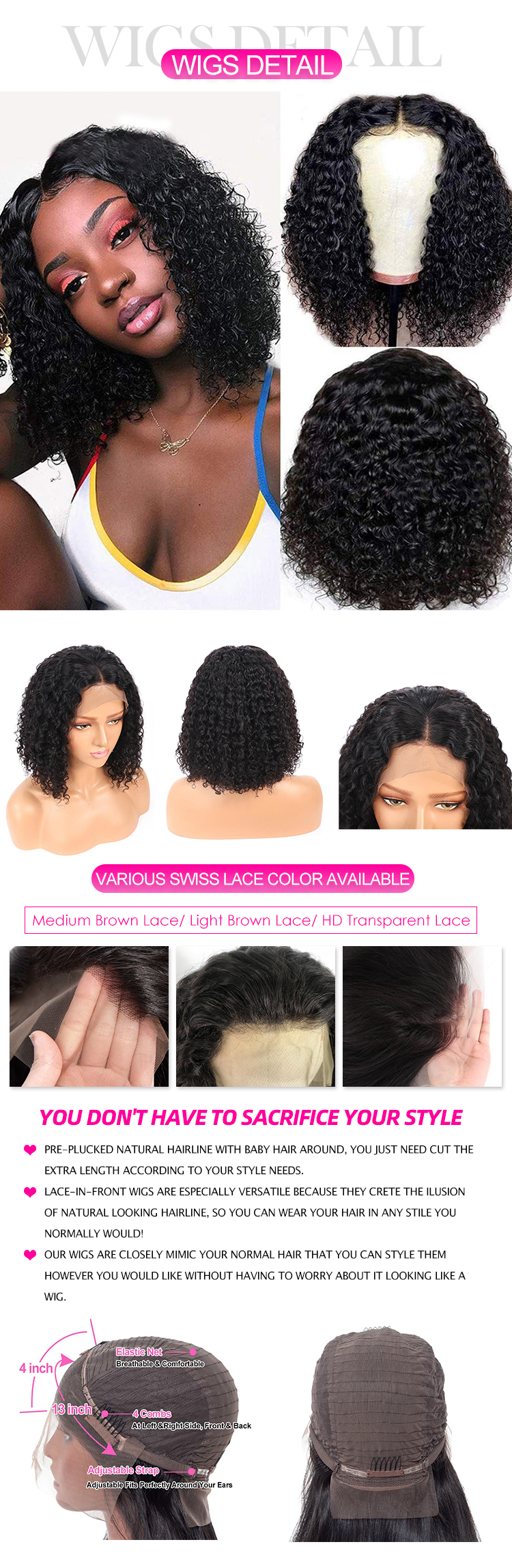 Cheap Price Black Short Wigs Raw Peruvian Bob Wig, Cheap Bob Wigs Human Hair Lace Front, 8-16 Inch Glueless Water Wave Bob Wigs