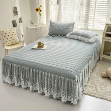 Skirts de lits en polyester volant les lits de taille queen-taille 15 pouces