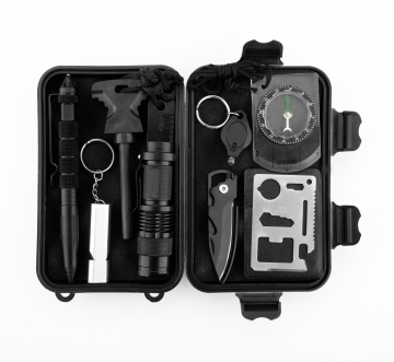 Emergency wilderness survival gear kit outdoor