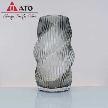 Unique grey flower vase flower Glass vase Decoration