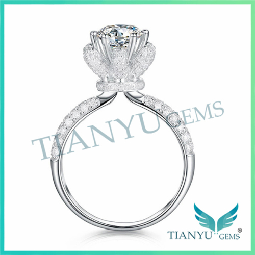 Fashion Rings 925 Sterling Sliver Moissanite Diamond Wedding Rings for Women