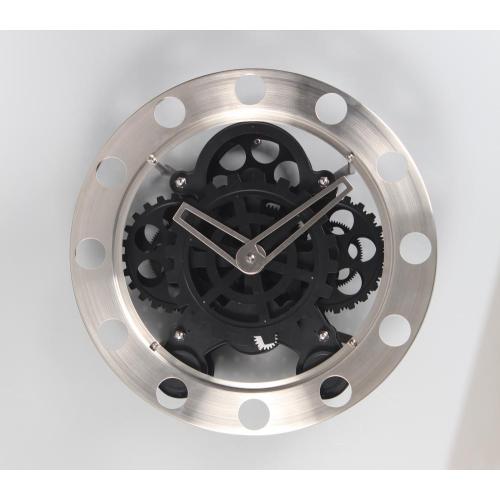 Round Stainless Steel Gear Wall Clock