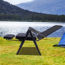 Metal Folding Camping Beach Recliner Lounge Zero Gravity Chair