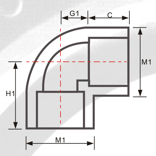 الكوع ASTM SCH80 CPVC 90 ° لون رمادي غامق