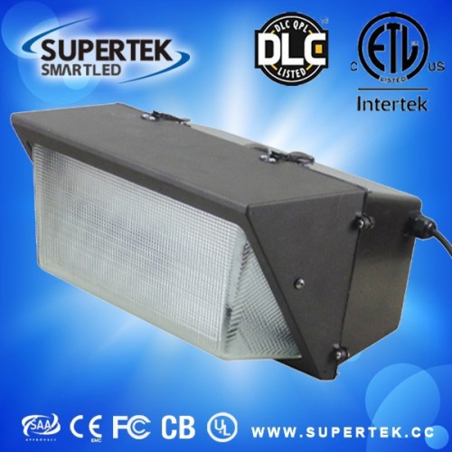 DLC ETL half cutoff 80w 100w 120w 5 years warranty ip54 waterproof wall pack light