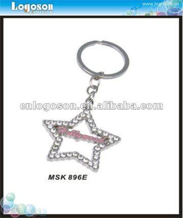 Beautiful silver star shaped keyring crystal