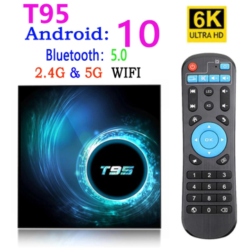 Original T95 Smart TV Box Android 10 2.4G&5G Wifi for Youtube HD 6K Android TV Box Google Voice Assistant Pk H96 Max Set Top Box