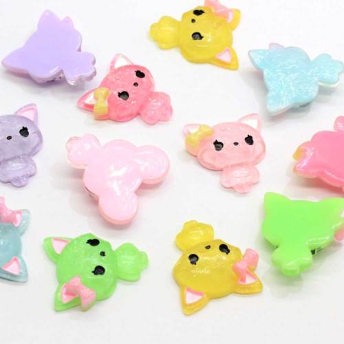 Multi Colors Mini Cute Cat Shaped Animal Beads Slime For Handmade Craft Decor Charms Phone Shell DIY Spacer Items