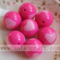 Colorful Heart Printed Solid Round Beads Wholesale