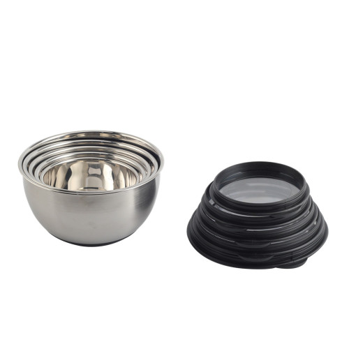 Stainless steel mixing bowl with Transparent lid