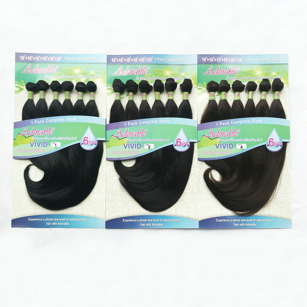 Factory wholesale synthetic hair Body wave hair extension Adorable vivid 6 bundles in a pack