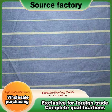 Premium 100% Cotton Satin with Blue Stripes