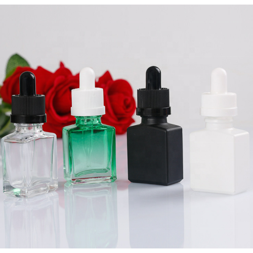 30ML الزجاجات الملونة مربع بالقطارة زجاجات