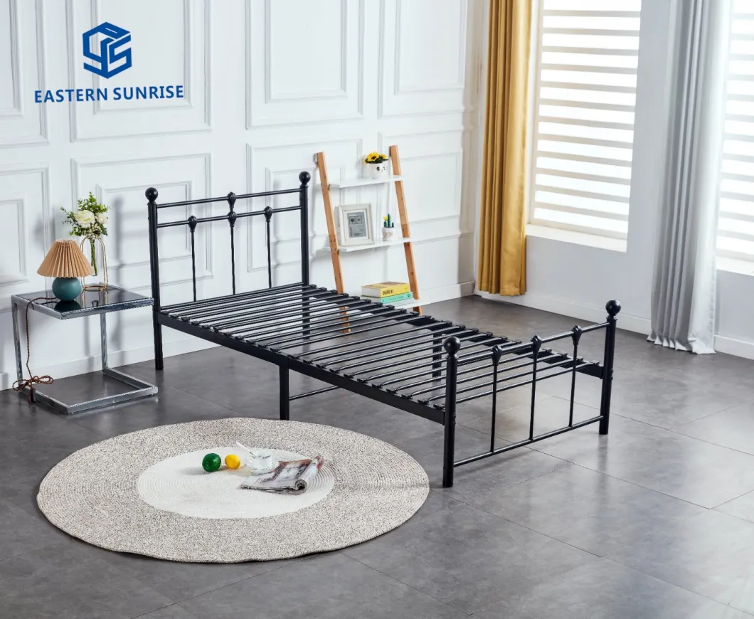 Factory Wholesale Knock-Down Small Volume Iron Furniture Single Double Bed