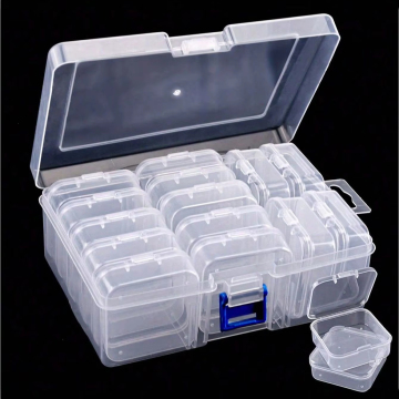 15pcs Transparent Plastic Storage Bins - Diamond Painting Clear Boxes for Bead & Craft Organization