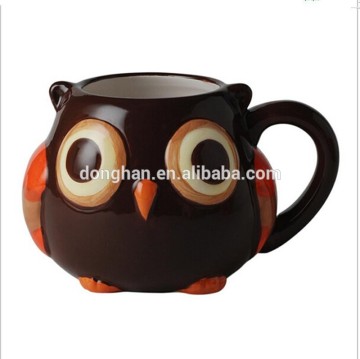 high quality cheap ceramic owl shape mug