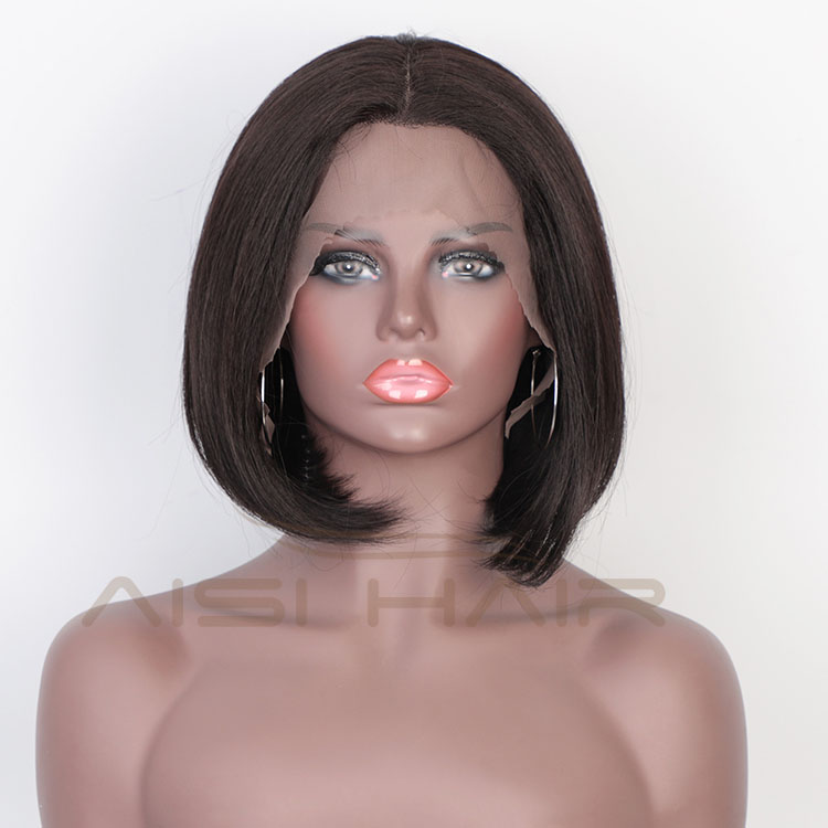 Aisi Hair Wholesale Short Bob Brown Wig Silky Straight Swiss Lace Wig Natural Wave Lace Frontal Hair Wigs For Black Women