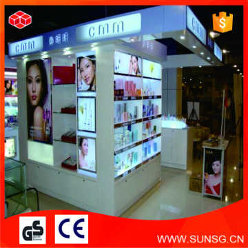 SUNSG personalized shop design modern glass cosmetic display showcase