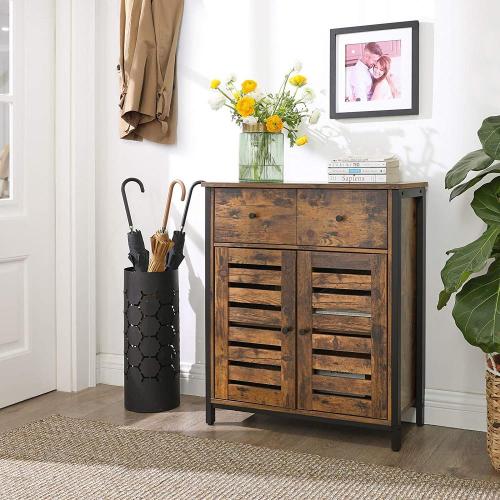 Industrial vertical wooden cabinet