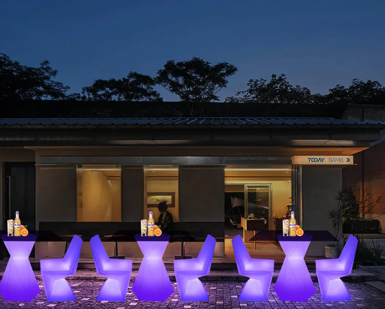 Elegant Luminous LED Outdoor Dining Set for Cozy Balconies