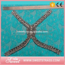 fancy embroidery mesh beaded collar for apparel STRBNT-013