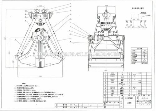 Electric Hydraulic and Mechanical Grab Bucket for Crane