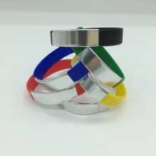 Custom Silicone Wristband Metal Accent Option
