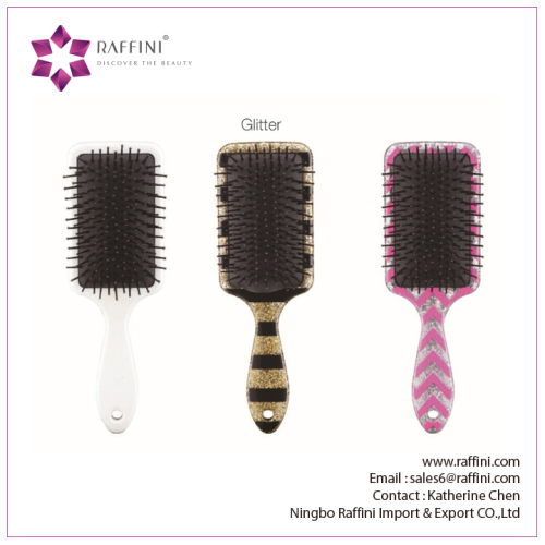 Hot sell New Paddle Glitter Plastic hair brush