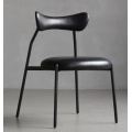 restaurant dining coffee shop chair metal with leather