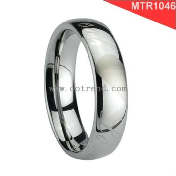 Domed laser engraved tungsten carbide rings