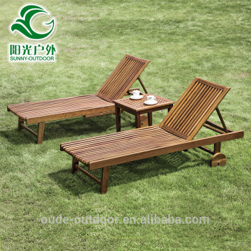 Outdoor swing lounge, swimming pool lounge chair in wood