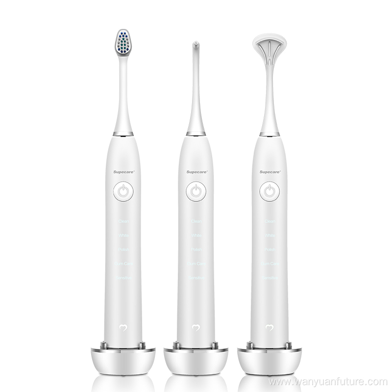 Rechargeable sonic electric toothbrush with LED indicator
