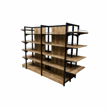 Multi-layer Steel and Wood Shelves