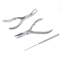 Hair Extensions Tools Stainless Steel Hair Extension Pliers Sets Kit with Hook Needle