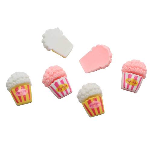 100 stks Miniatuur Hars Leuke Popcorn Simulatie Voedsel Plaksteen Cabochon Scrapbooking Telefoon Diy Craft Versieringen Accessoires