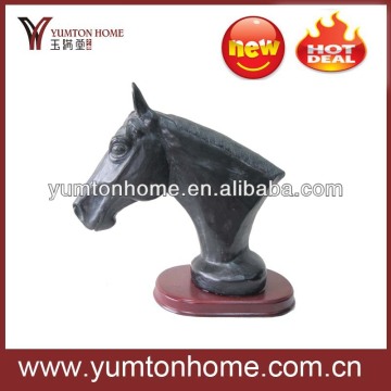 Resin black horse head figurines for home decor