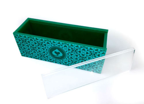 domino tiles in Custom printing acrylic box with clear lid