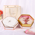 Hexagon Gift Packaging Customize Hard Box with Ribbon