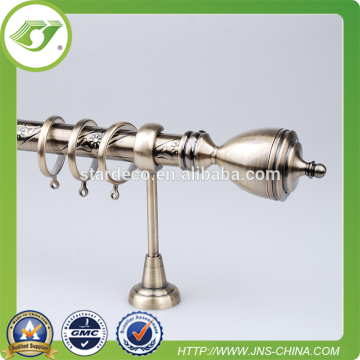 classic curtain finial curtain rod / antique brass single bracket curtain rod