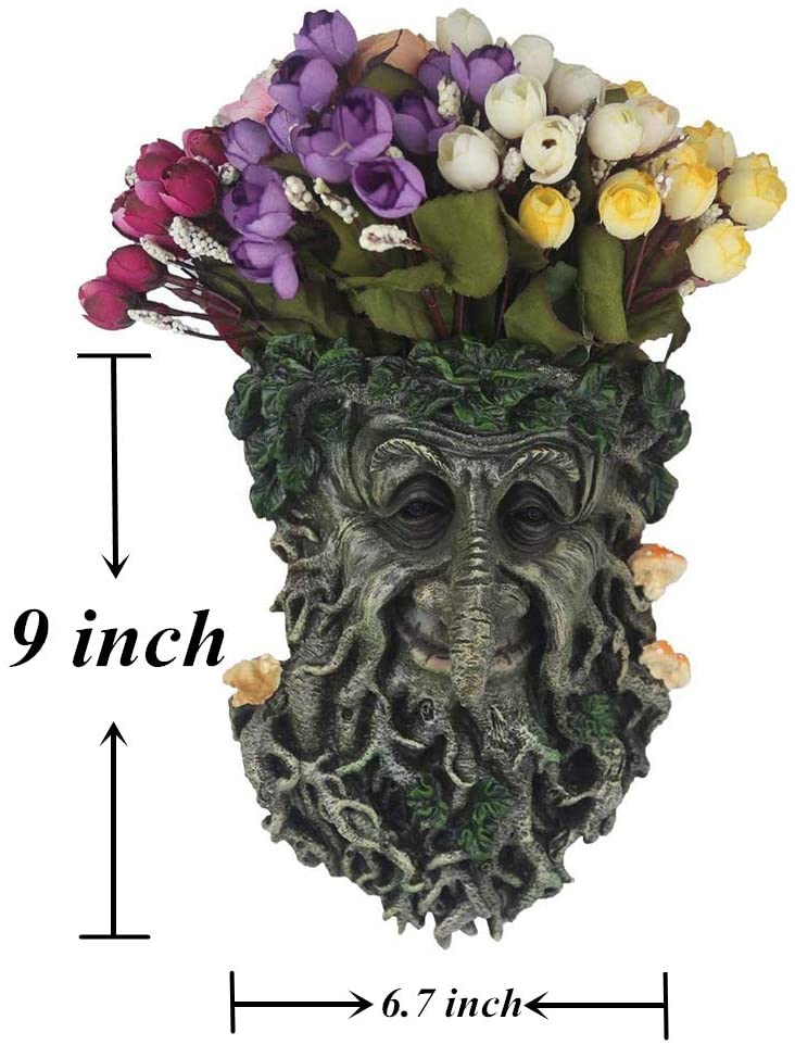 Décor de sculpture du visage d&#39;arbre extérieur