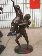 Garden modern man and woman dancing statue