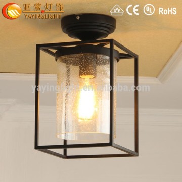 Industrial Ceiling Light with Edison Bulb,Vintage Industrial Glass Ceiling